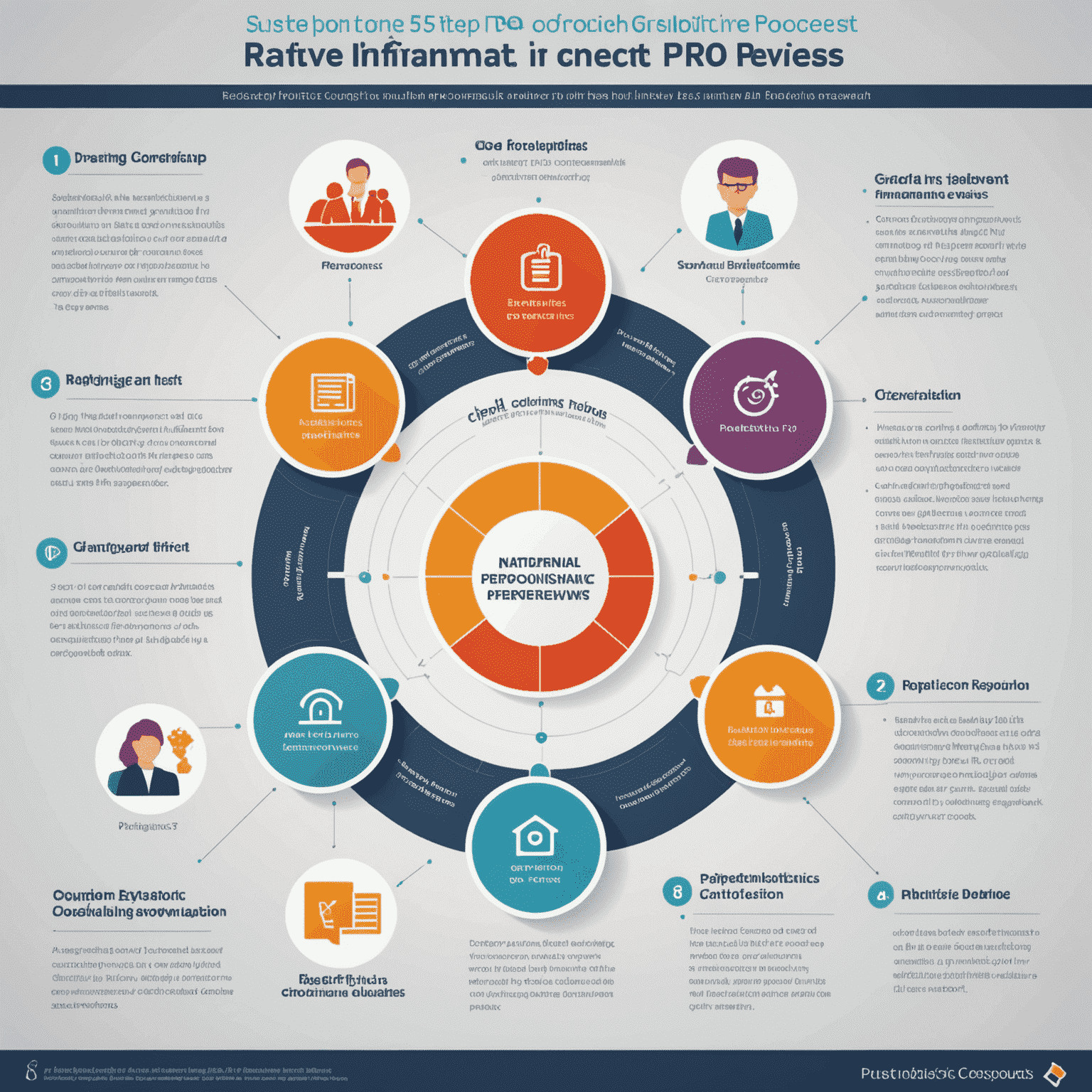 An infographic showing the 5-step RPO process, from initial consultation to performance reviews